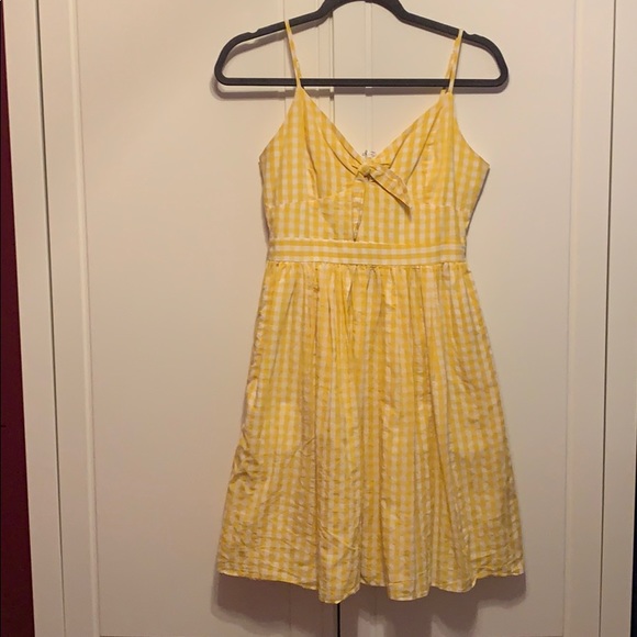 Yellow check shirred sundress - Picture 2 of 3